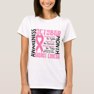 T-shirt Coração 1,5 do mês de consciência do câncer d