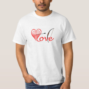 T-shirt Coração amor alvo com seta e arco
