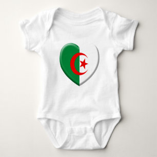 T-shirt Coração bandeira a Argélia bobina