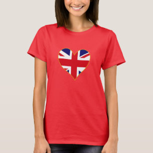 T-shirt Coração BRITÂNICO da bandeira