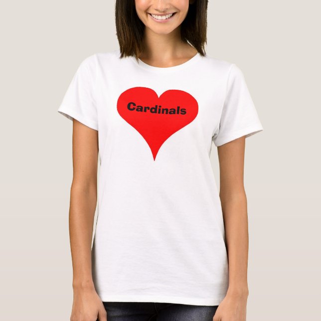 T-shirt coração, cardeais (Frente)