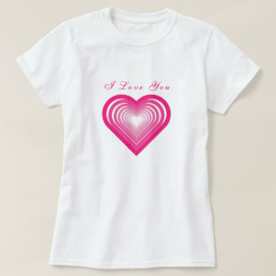 T-Shirt Coração com Texto - Eu Te Amo