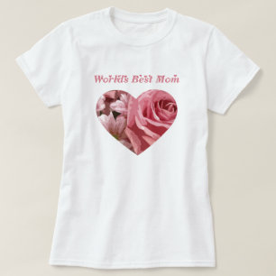 T-shirt Coração cor-de-rosa da melhor mamã dos mundos