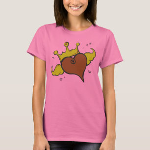 T-shirt Coração coroado e voado artístico Illsutration