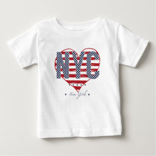 T-shirt Coração da bandeira americana de NYC