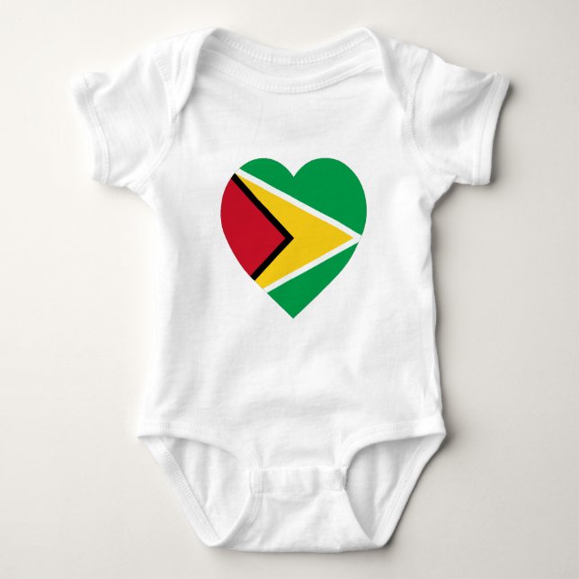 T-shirt Coração da bandeira de Guyana (Frente)