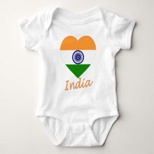 T-shirt Coração da bandeira de India
