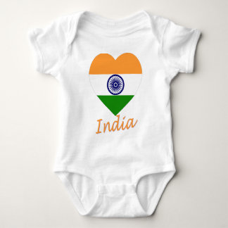 T-shirt Coração da bandeira de India
