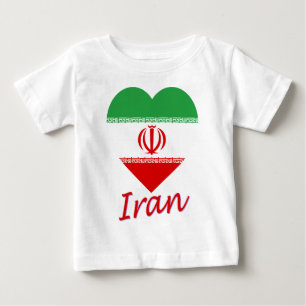 T-shirt Coração da bandeira de Irã