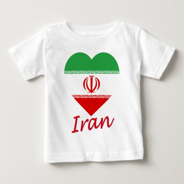 T-shirt Coração da bandeira de Irã (Frente)