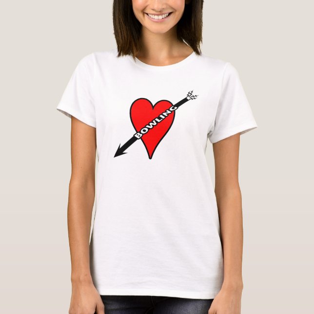 T-shirt Coração da boliche do amor (Frente)