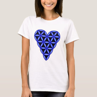 T-Shirt - 'Coração da Vida', 3D, Azul.