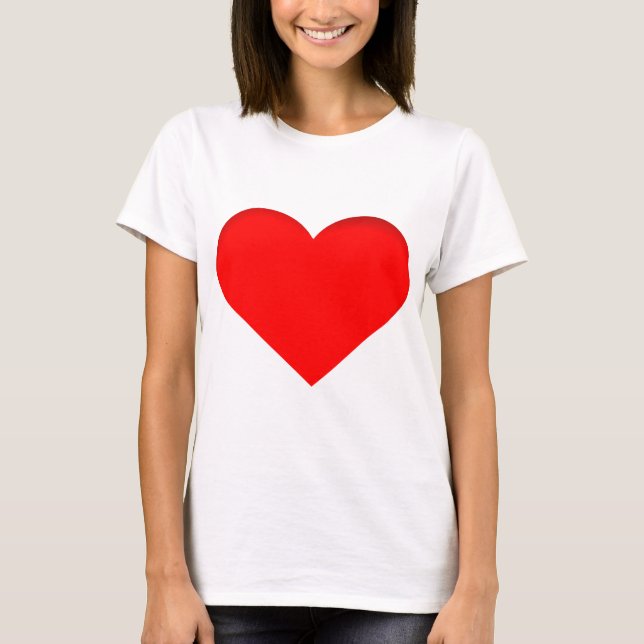 T-shirt Coração de Amor Vermelho namorados (Frente)