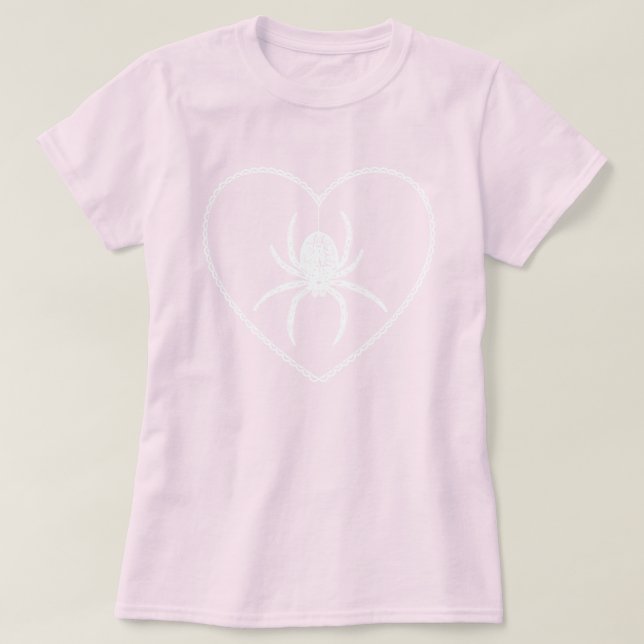 T-Shirt Coração de Aranha Rosa (Frente do Design)