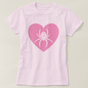 T-Shirt Coração de Aranha Rosa