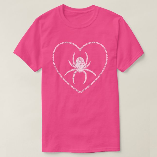 T-Shirt Coração de Aranha Rosa (Frente do Design)