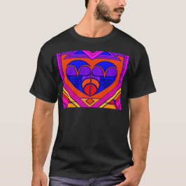 T-shirt Coração de Art Deco do Dia dos Namorados
