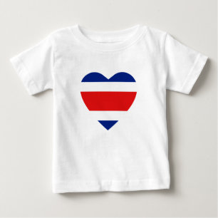 T-Shirt Coração de Bandeira da Costa Rica