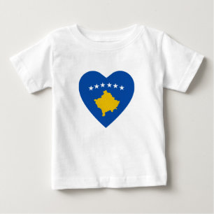 T-Shirt Coração de Bandeira do Kosovo