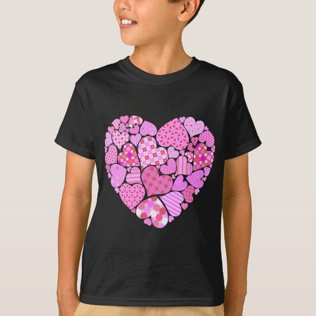 T-shirt Coração de Colchetes Rosa (Frente)