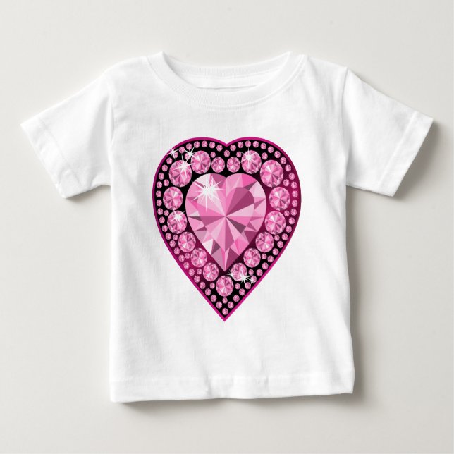 T-shirt Coração de Gem Quartz Rosa (Frente)