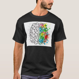 T-shirt coração de ideia de psicologia da mente cerebral