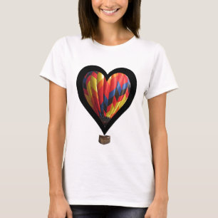 T-shirt coração do balão de ar quente