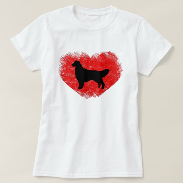 T-shirt Coração do golden retriever (Frente do Design)