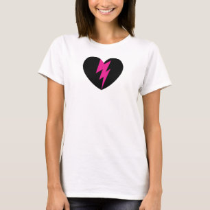 T-shirt Coração do parafuso de relâmpago
