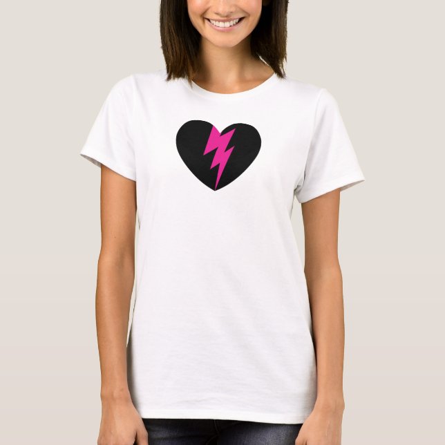 T-shirt Coração do parafuso de relâmpago (Frente)