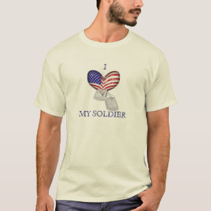 T-shirt coração, dog tags, SOLDADO de IMY