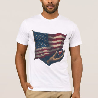 T-Shirt Coração e Bandeira