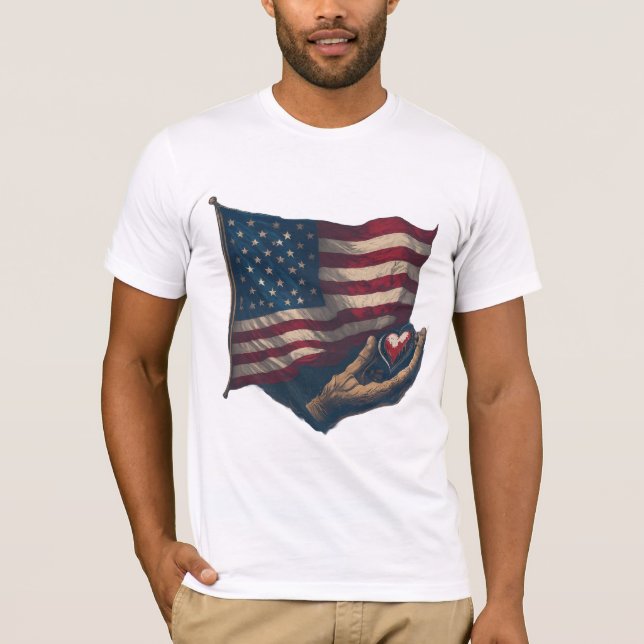 T-Shirt Coração e Bandeira (Frente)