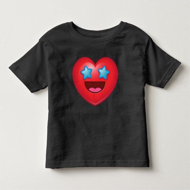 T-shirt Coração estrelado Emoji dos olhos (Frente)