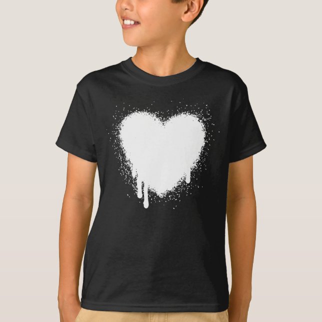 T-shirt Coração Grunge - Branco (Frente)