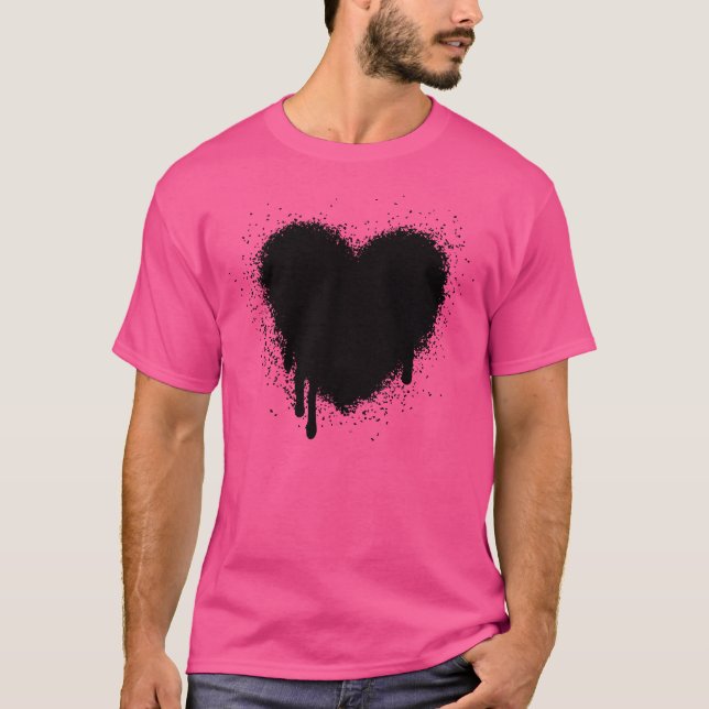 T-shirt Coração Grunge - Preto (Frente)