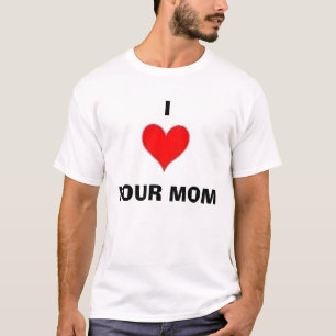 T-shirt coração, I, SUA MAMÃ