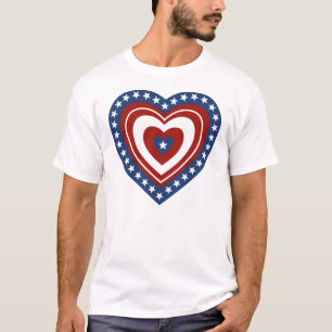 T-shirt Coração patriótico dos EUA