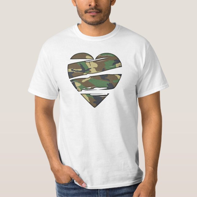 T-shirt Coração Shredded de Camo (Frente)