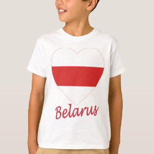 T-shirt Coração (tradicional) da bandeira de Belarus