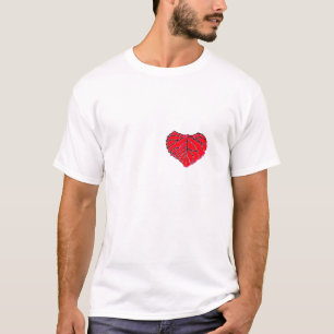 T-shirt Coração vermelho da folha