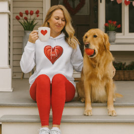 T-shirt Coração Vermelho de Amor Dia dos Namorados para El