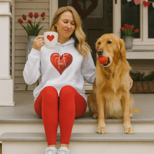 T-shirt Coração Vermelho de Amor Dia dos Namorados para El