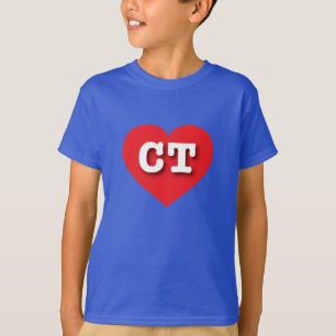 T-shirt Coração Vermelho de Connecticut - Grande Amor