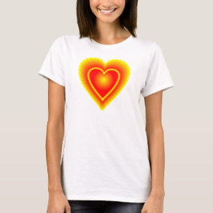 T-shirt Coração Vermelho e Amarelo
