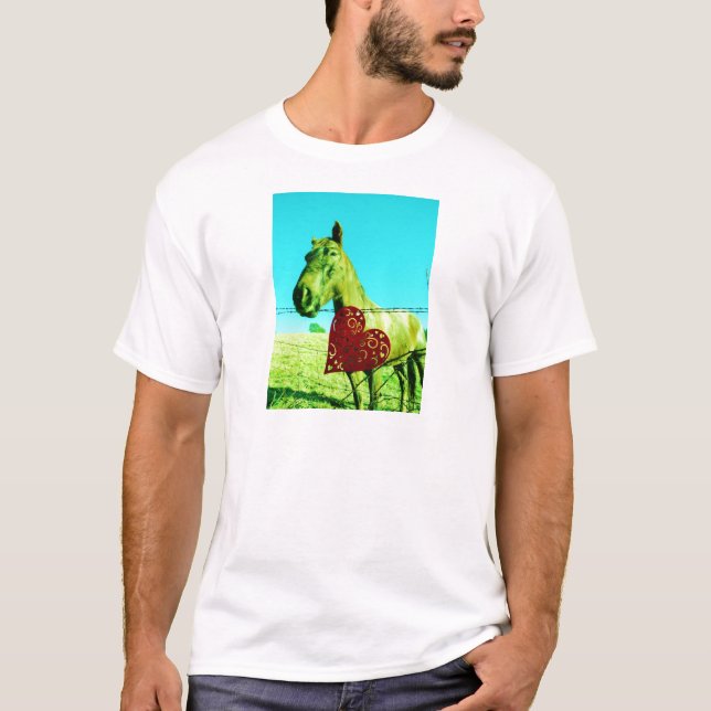 T-shirt Coração Vermelho e Cavalo (Frente)