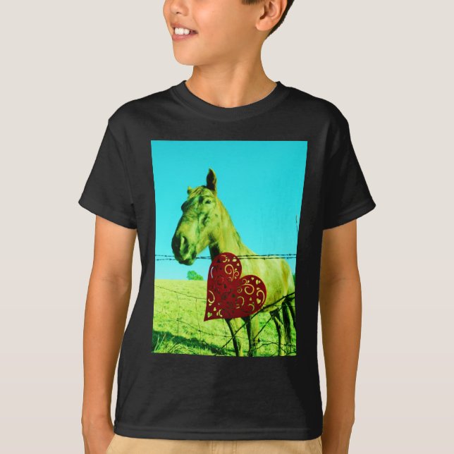 T-shirt Coração Vermelho e Cavalo (Frente)