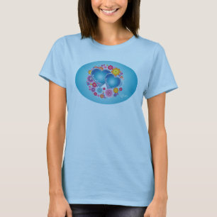 T-shirt Corações azuis