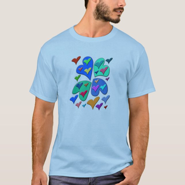 T-shirt Corações Coloridos (Frente)