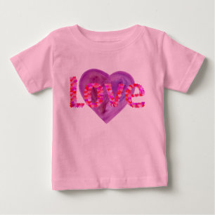 T-shirt Corações de Amor Rosa e Roxo